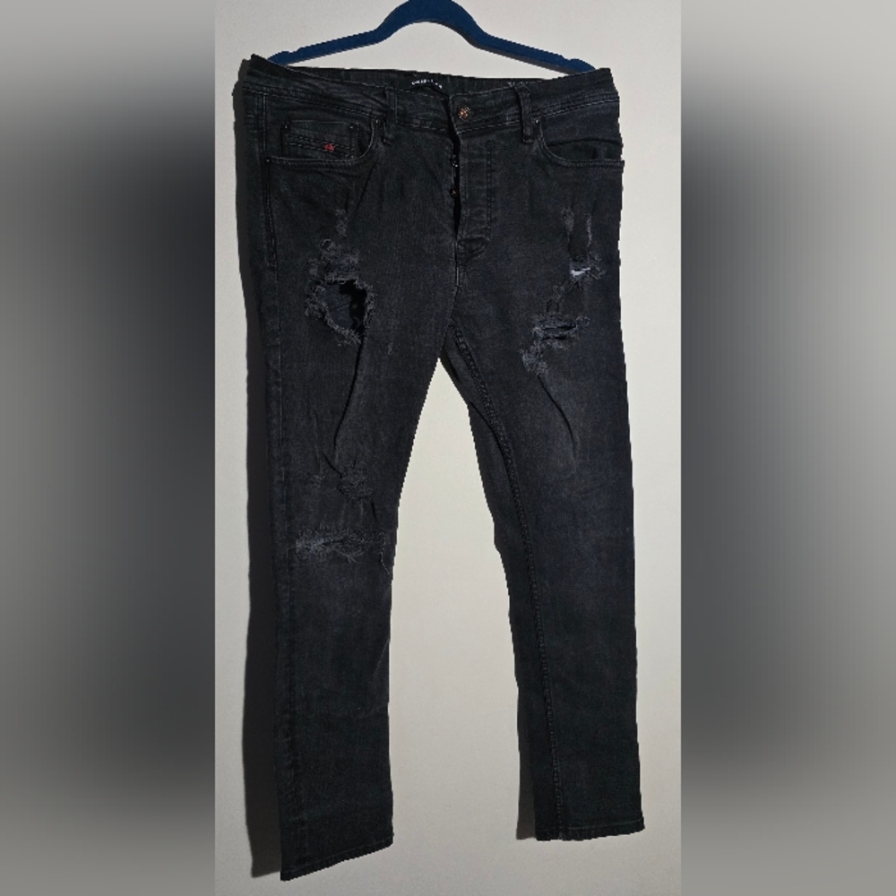 Diesel Men's Black Distressed Skinny Jeans